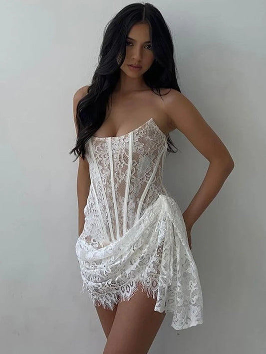 kali white lace dress